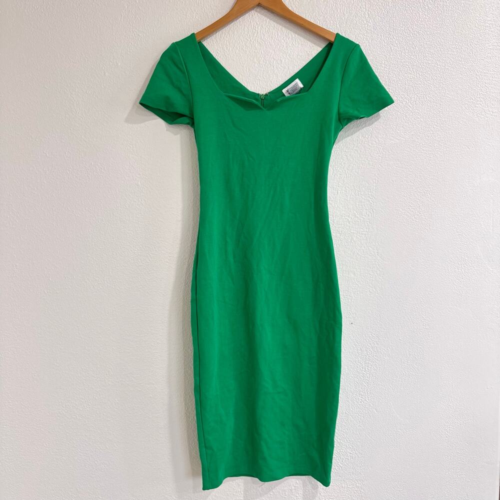 NWT Unique Vintage Kelly Green Fitted Sheath Midi Dress Bodycon Retro  Medium